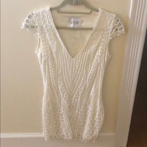 Saylor sequined white dress